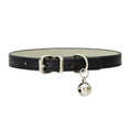 Load image into Gallery viewer, Collier pour chat avec clochette en cuir noir pour une identification facile
