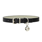Collier pour chat avec clochette en cuir noir pour une identification facile