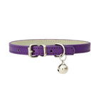 Collier pour chat avec clochette en cuir violet pour un look élégant et pratique