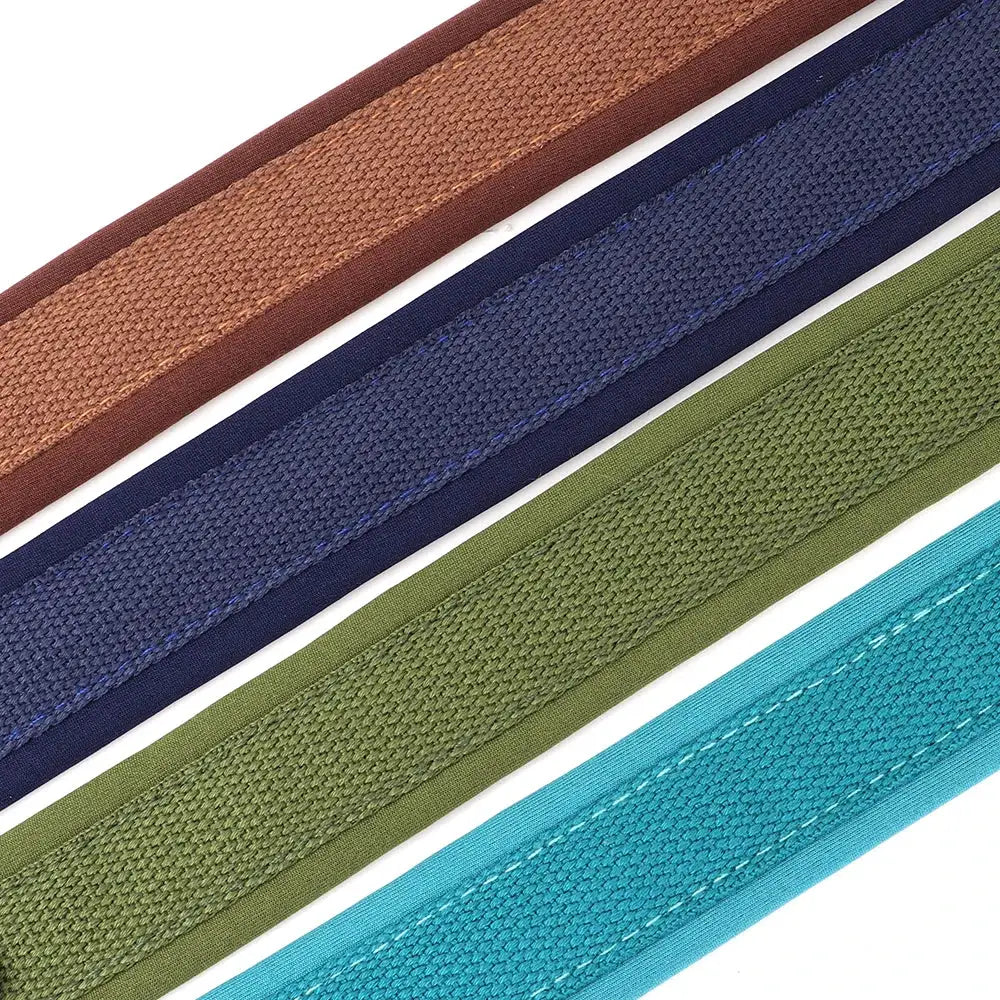 Sangles tissées Oscar et Plume collier pour chien personnalisable en nylon doux couleurs brun bleu kaki turquoise