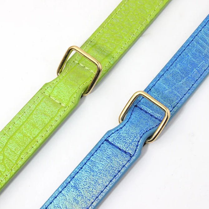 Collier réglable imitation crocodile pour chien Oscar et Plume Vert / S