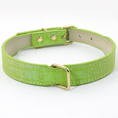 Load image into Gallery viewer, Collier réglable imitation crocodile pour chien Oscar et Plume Vert / S
