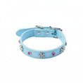 Charger l'image dans la visionneuse de la galerie, Collier simili cuir petit chien en bleu avec strass décoratifs pour élégance et confort
