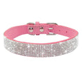 Load image into Gallery viewer, Collier strass pour chien Oscar et Plume Rose / XS
