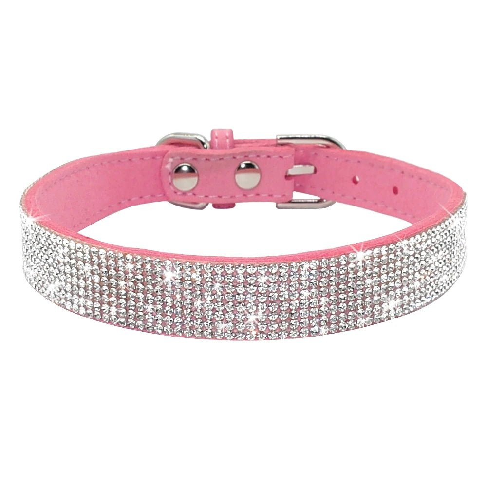 Collier strass pour chien Oscar et Plume Rose / XS