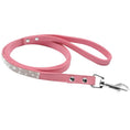 Charger l'image dans la visionneuse de la galerie, Collier strass pour chien Oscar et Plume Laisse rose / M
