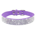 Load image into Gallery viewer, Collier strass pour chien Oscar et Plume Violet / XS
