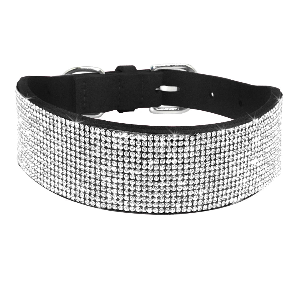 Collier strass pour chien Oscar et Plume Noir (Large) / XS-Large