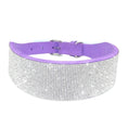 Load image into Gallery viewer, Collier strass pour chien Oscar et Plume Violet (Large) / XS-Large
