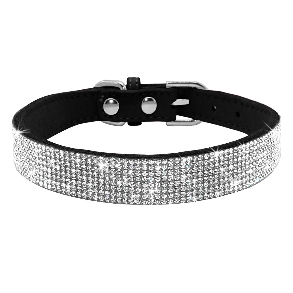 Collier strass pour chien Oscar et Plume Noir / XS