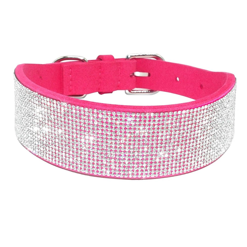 Collier strass pour chien Oscar et Plume Rose (Large) / XS-Large