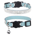 Charger l'image dans la visionneuse de la galerie, Collier strass et clochette en daim durable pour chat Oscar et Plume
