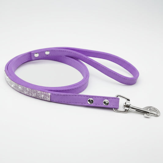 Laisse pour chien violette avec strass, idéale pour promener votre animal en style, collier strass pour chien