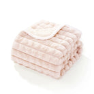 Oscar et Plume couverture douce pour chien et chat beige rose en fausse fourrure doublée blanc crème