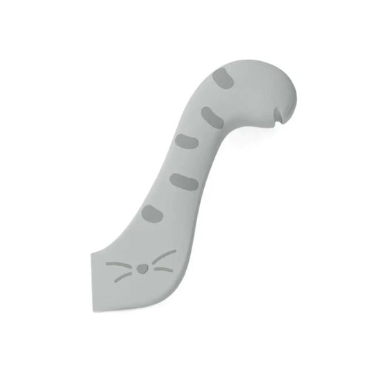 Cuillère design pour chien et chat gris avec motifs visage et rayures Oscar et Plume