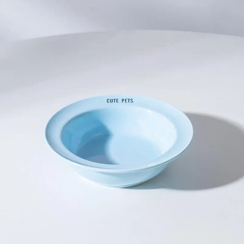 Gamelle céramique surélevée chat de couleur bleue conçue pour le confort des animaux domestiques