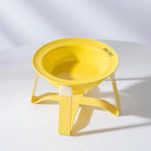 Gamelle céramique surélevée chat en jaune avec un design moderne pour faciliter l'alimentation