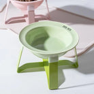 Gamelle céramique surélevée chat en vert avec support moderne pour nourrir votre animal de compagnie