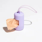 Distributeur de sacs pour chien violet compact avec cordon de fixation pratique Oscar et Plume