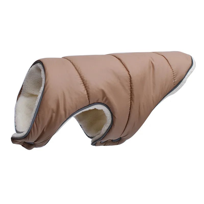 Doudoune doublée polaire avec bande réfléchissante pour chien Oscar et Plume Beige / S