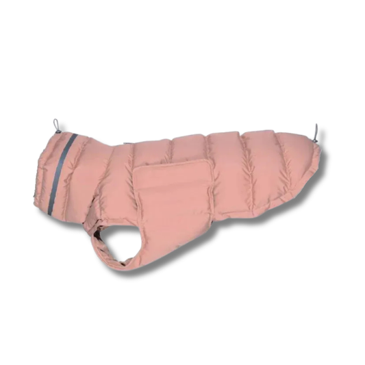 Doudoune imperméable pour chien rose Oscar et Plume, idéale pour garder votre animal au chaud et au sec
