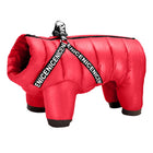 doudoune imperméable pour chien Oscar et Plume rouge rembourrée avec fermeture éclair et harnais intégré