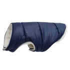 alt
Piumino in pile per cane blu navy con morbida fodera in pelliccia bianca