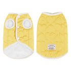 Gilet doublé pour chat jaune avec boutons et col, idéal pour le confort de votre animal