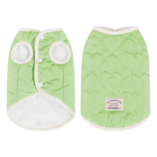 Gilet doublé pour chat en vert clair, doux et confortable, idéal pour les promenades et le confort de votre animal
