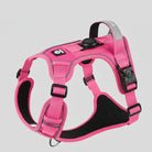 Harnais chien AirTag rose de Oscar et Plume avec bandes réfléchissantes et réglable pour sécurité