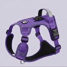 Harnais chien AirTag violet robuste avec réglages et boucles sécurisées par Oscar et Plume