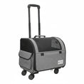 Load image into Gallery viewer, Valise à roulettes de voyage pour chien chat grise avec fenêtre transparente et poignée télescopique
