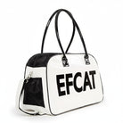 Grand sac de voyage pour chat et chien blanc et noir avec poignées et bandoulière ajustable par Oscar et Plume