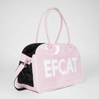 Grand sac de voyage pour chat et chien rose et noir avec poignées et bandoulière Oscar et Plume