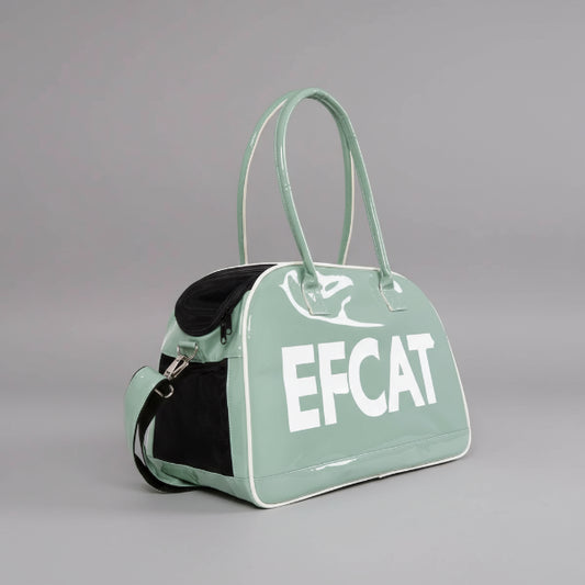 Grand sac de voyage pour chat et chien vert clair avec anses et ouverture zippée latérale