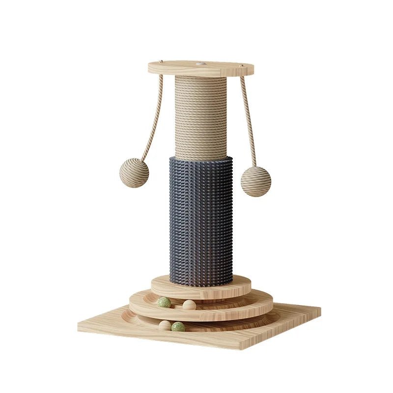 Ensemble Arbre en Sisal et jouet bois pour chat Oscar et Plume 2