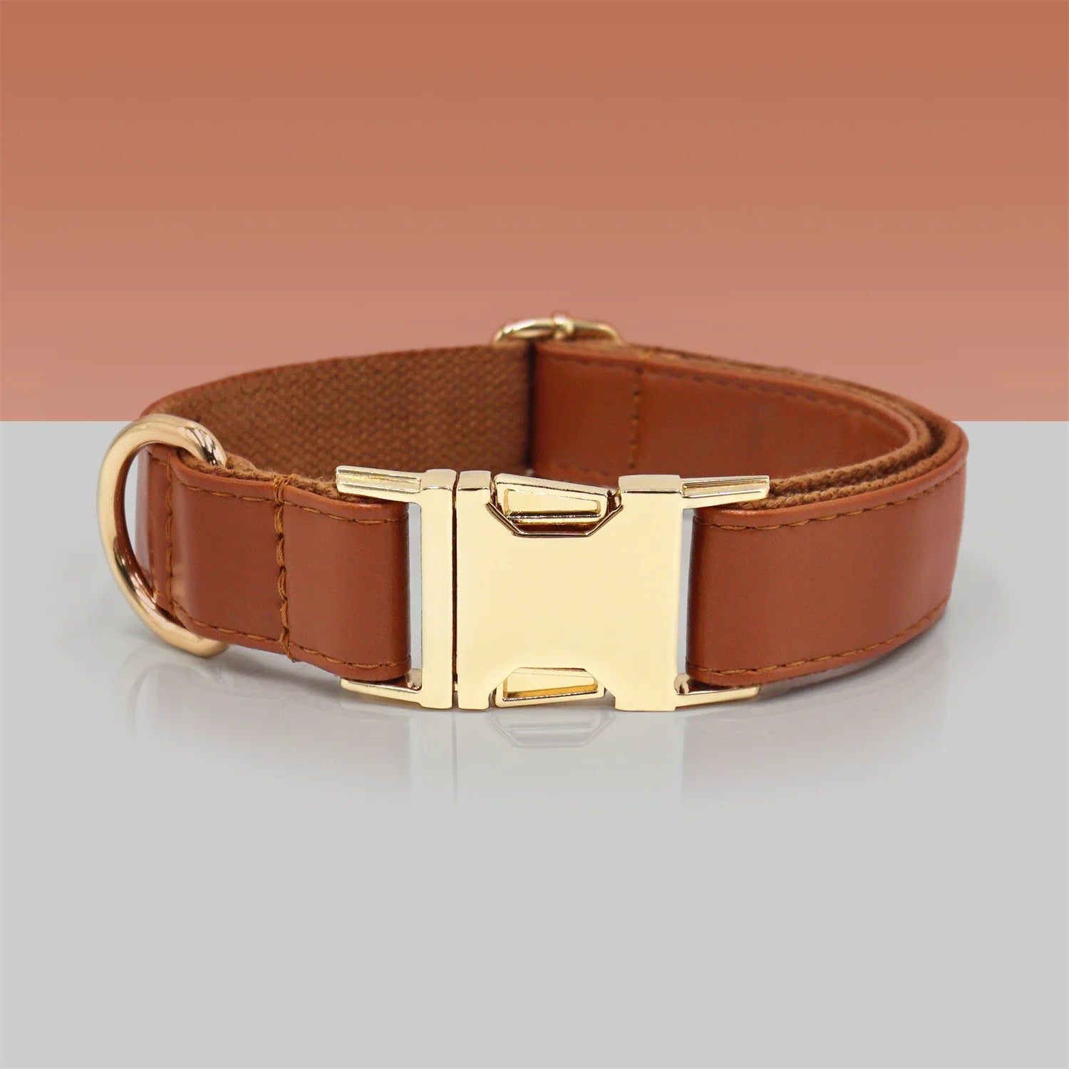 Ensemble Collier en cuir durable personnalisable, laisse et distributeur de sac pour chien - Oscar et Plume