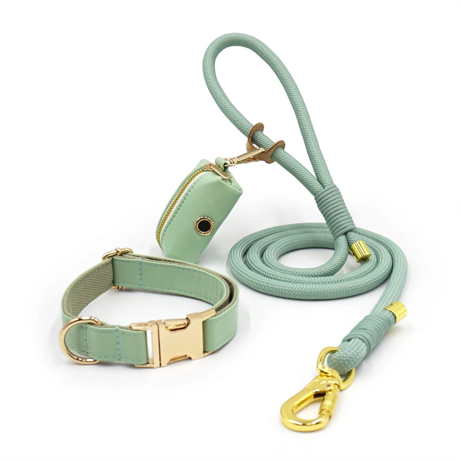 Ensemble Collier et laisse en cuir durable personnalisable pour chien - Oscar et Plume