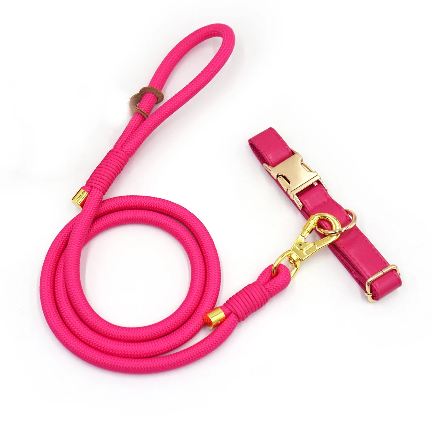 Ensemble Collier, laisse et distributeur de sac en cuir durable personnalisable pour chien - Oscar et Plume