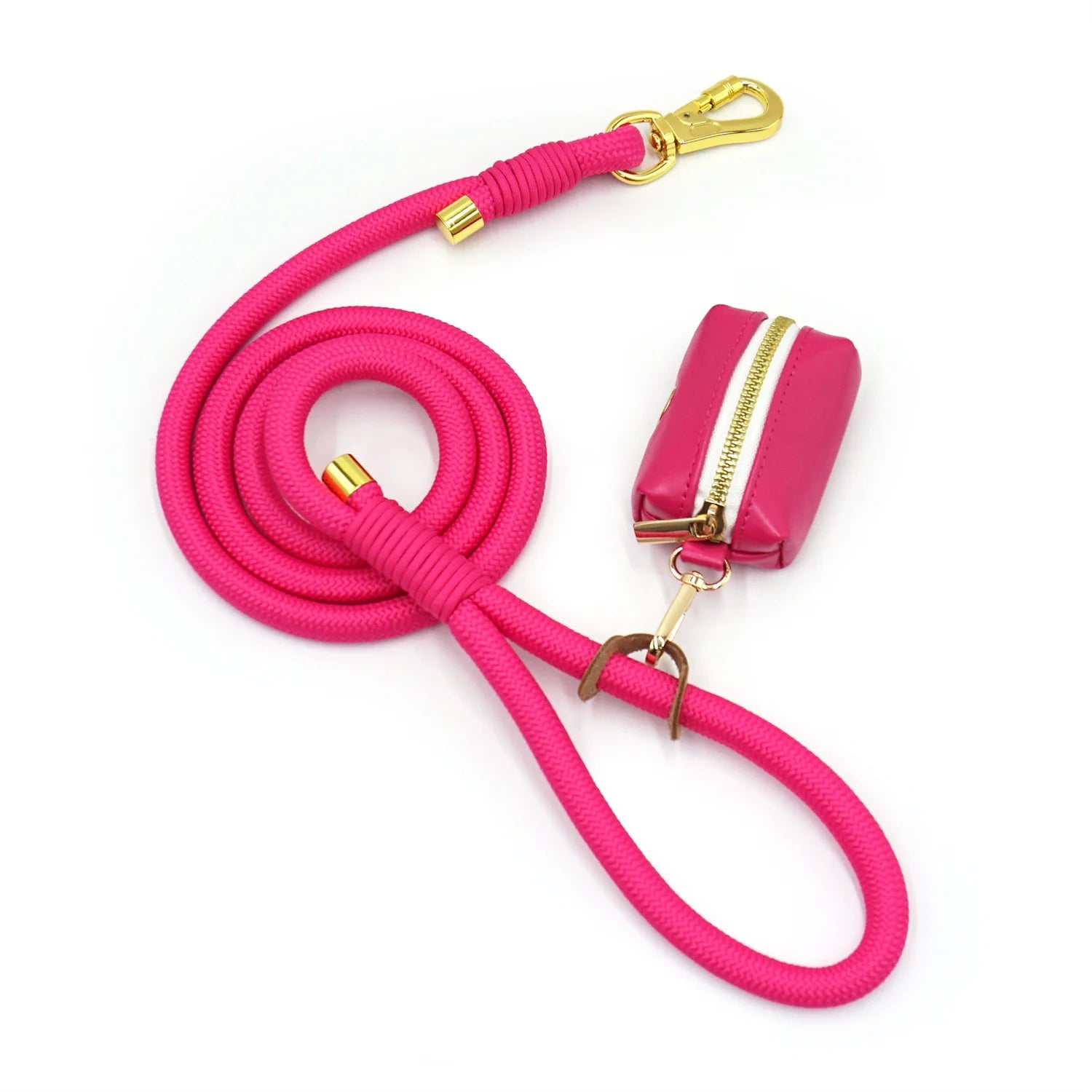 Ensemble Collier, laisse et distributeur de sac en cuir durable personnalisable pour chien - Oscar et Plume