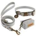 Load image into Gallery viewer, Ensemble Collier, laisse et distributeur de sac pour chien Oscar et Plume Ensemble Gris / XS
