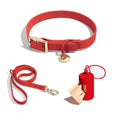 Load image into Gallery viewer, Ensemble collier, laisse et distributeur de sacs Oscar et Plume Rouge / S 20-30cm
