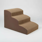 Escalier pour chien et chat en tissu marron avec trois marches confortables