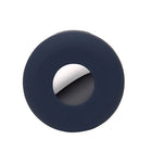 Étui airtag pour chien rond en silicone bleu marine pour fixer l'AirTag au collier
