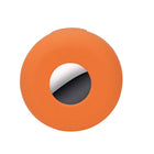 Étui airtag pour chien rond en silicone orange signé Oscar et Plume pour suivi sécurisé