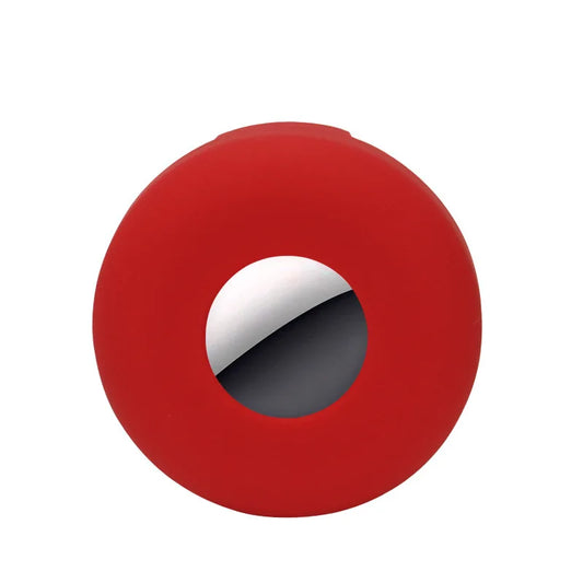 Étui airtag pour chien rond en silicone rouge pour protéger et attacher l AirTag au collier