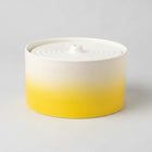 Fontaine en céramique pour chat Oscar et Plume dégradé jaune et blanc pour hydratation facile