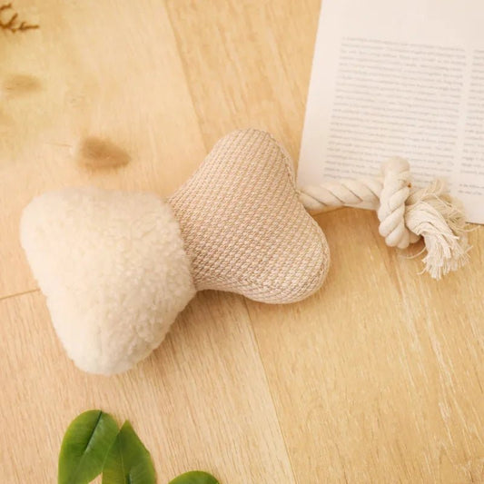 Jouet corde coton chien en forme d'os avec texture douce et corde résistante pour Oscar et Plume