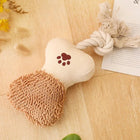 Jouet corde coton chien en forme d'os avec texture douce marron pour jeu et mastication