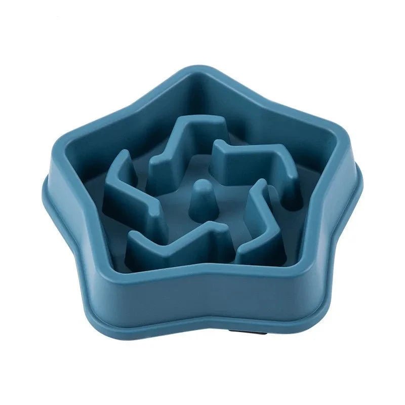 Gamelle anti glouton pour chien Oscar et Plume E-Bleu